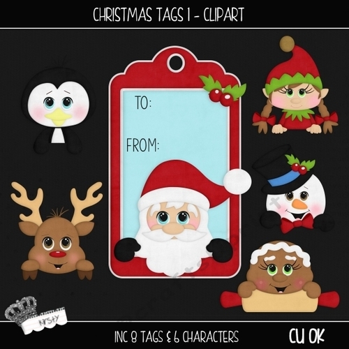 Christmas Tags 1 - Clipart
