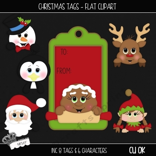 Christmas Tags 1 - Flat Clipart