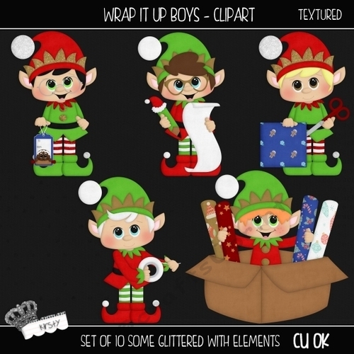 Wrap It Up Boys - Textured Clipart