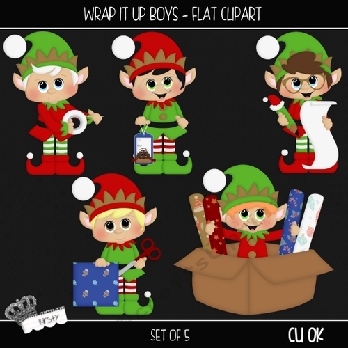 Wrap It Up Boys - Flat Clipart