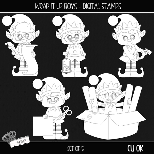 Wrap It Up Boys - Digital Stamps
