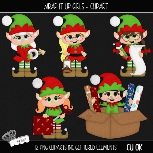 Wrap It Up Girls - Textured Clipart