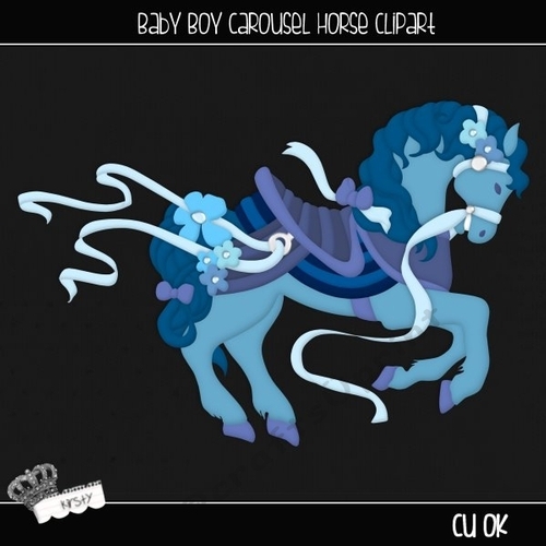 Carousel Horse Baby Boy - Clipart