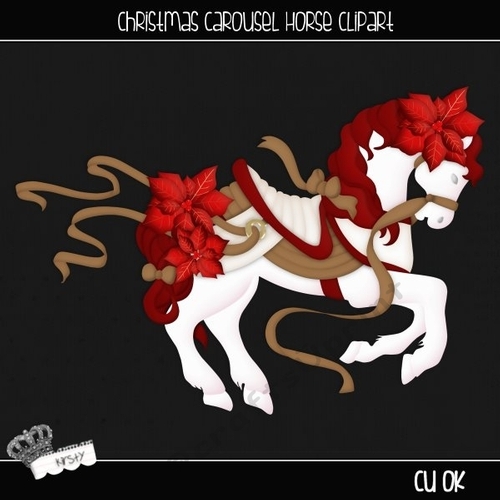 Carousel Horse Christmas - Clipart