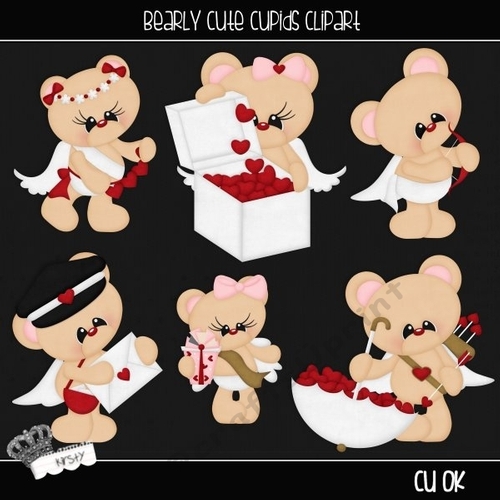 Bearly Cute Cupid - Clipart