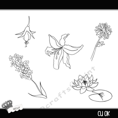 Flowers - digital Stamp
