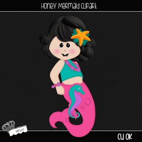 Honey Mermaid - Clipart