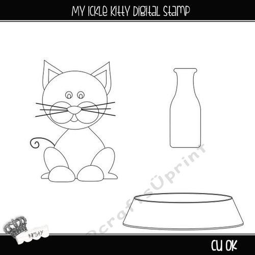My Ickle Kitty- Digital Stamp