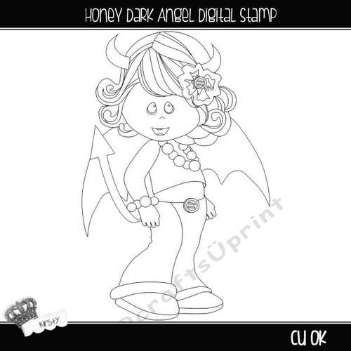 Honey Dark Angel - Digital Stamp