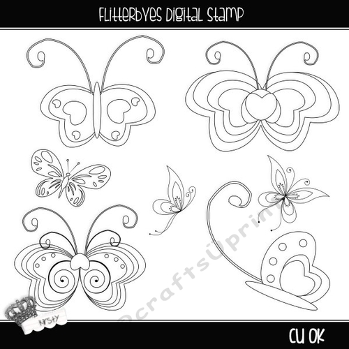Flitterbyes - Digital Stamps