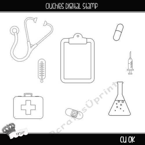 Ouchies - Digital Stamp
