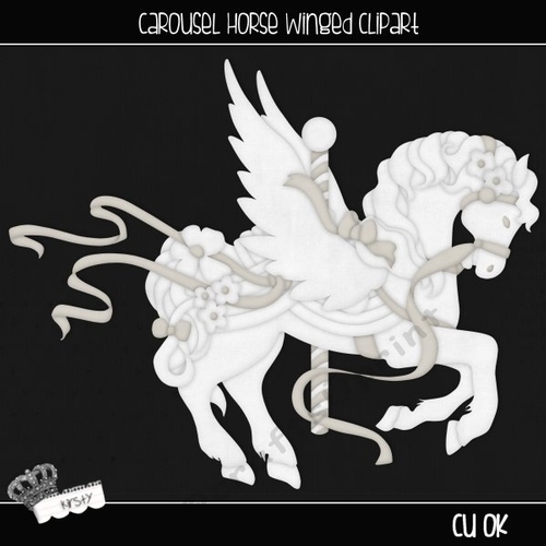 Carousel Horse Winged - Clipart
