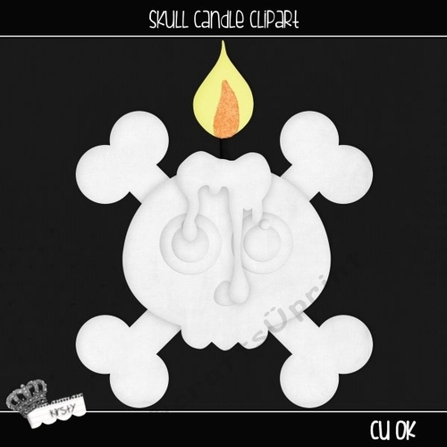 Skull Candle - Clipart