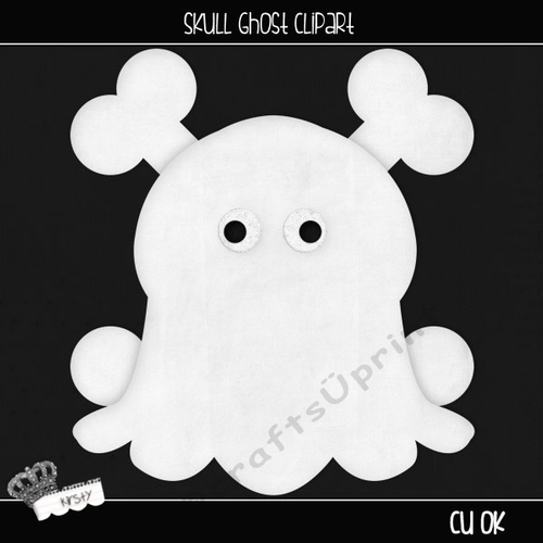 Skull Ghost - Clipart