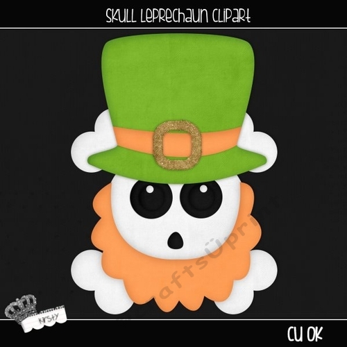 Skull Leprechaun - Clipart