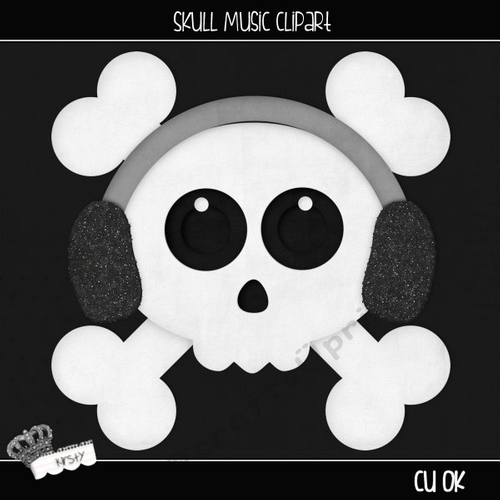 Skull Music - Clipart