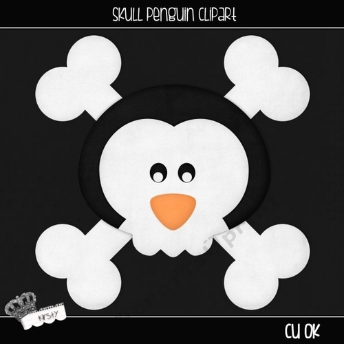 Skull Penguin - Clipart