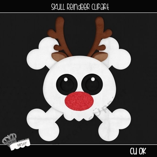 Skull Reindeer - Clipart