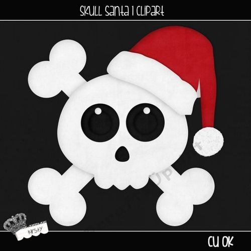 Skull Santa 1 - Clipart