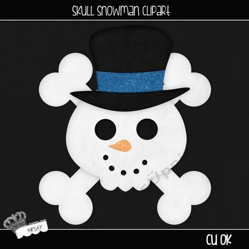 Skull Snowman - Clipart