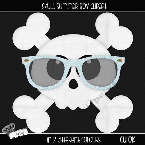 Skull Summer Boy - Clipart