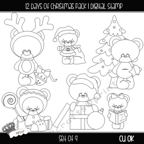 12 Days of Christmas Pack 1 - Digital Stamp