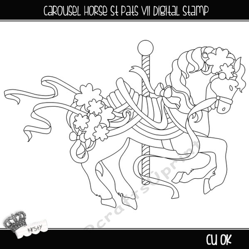Carousel Horse St Patricks Vol 2 - Digital Stamp