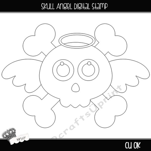 Skull Angel - Digital Stamp