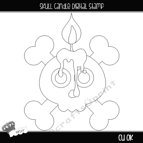 Skull Candle - Digital Stamp