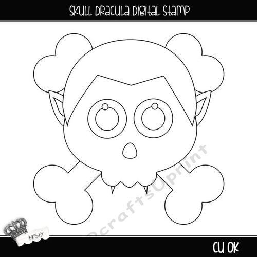 Skull Dracula - Digital Stamp