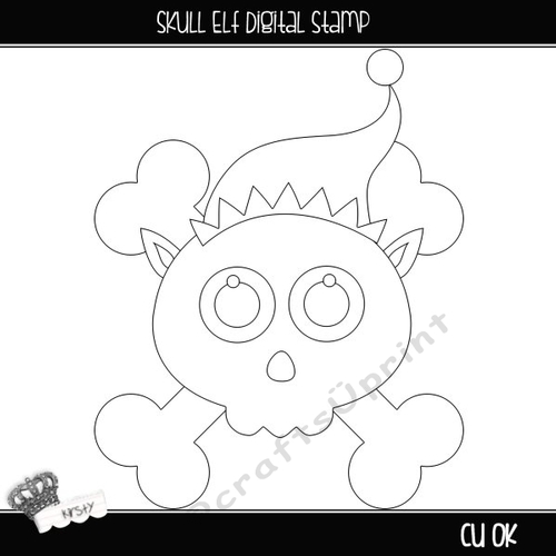 Skull Elf - Digital Stamp