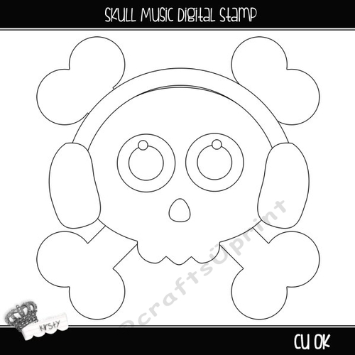 Skull Music - Digital Stamp