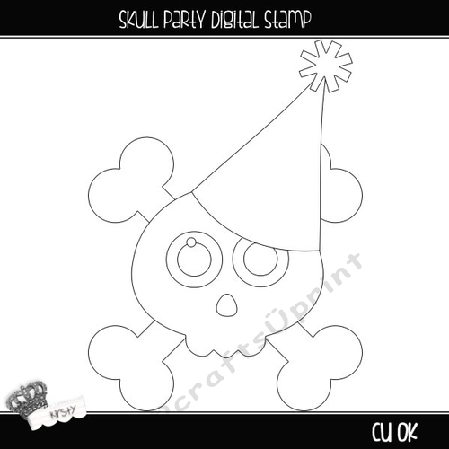 Skull Party - Digital Stamp