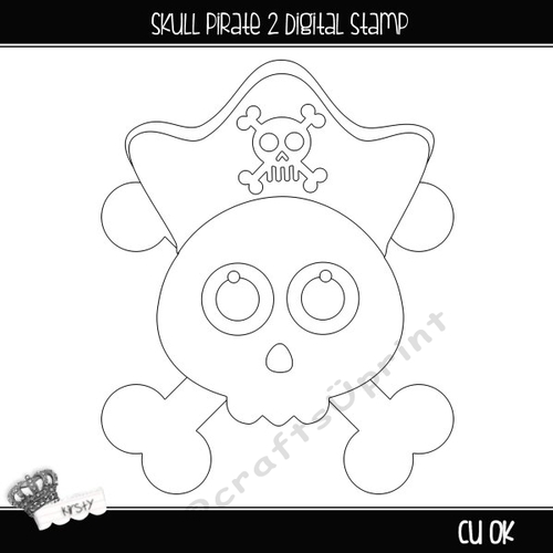 Skull Pirate 2 - Digital Stamp