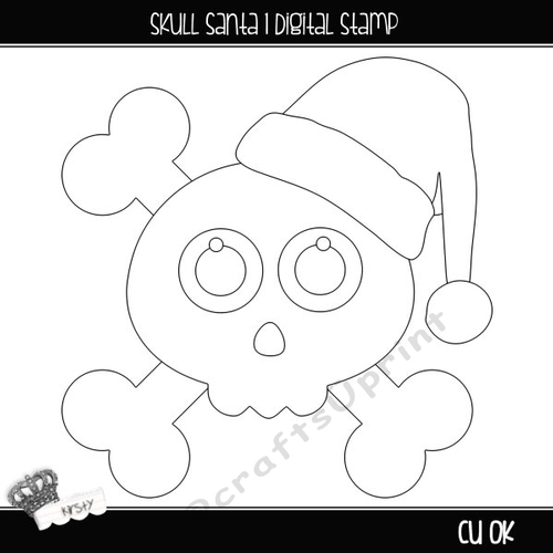 Skull Santa 1 - Digital Stamp