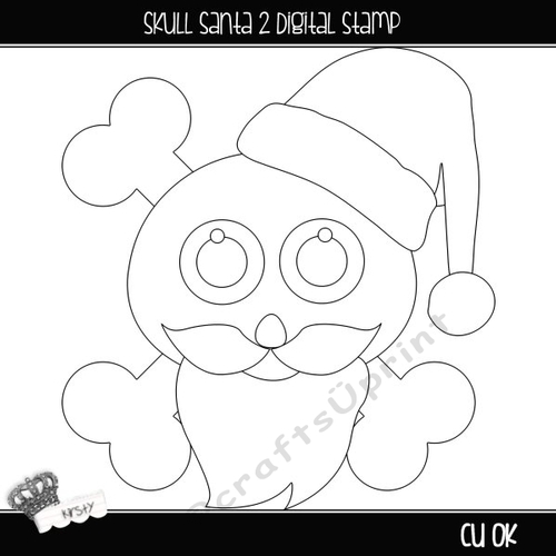 Skull Santa 2 - Digital Stamp