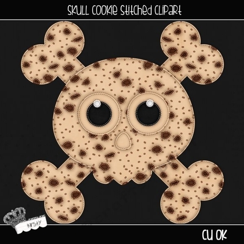 Skull Cookie - Stitched Clipart