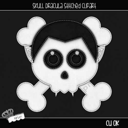 Skull Dracula -  Stitched Clipart