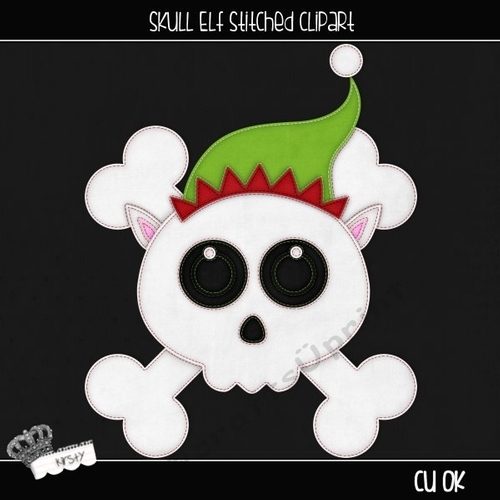 Skull Elf - Stitched Clipart
