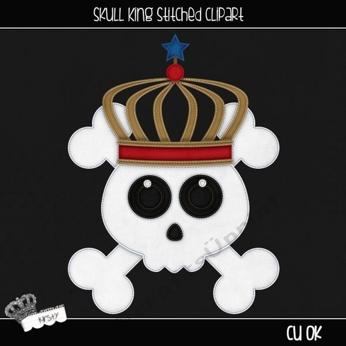 Skull King - Stitched Clipart