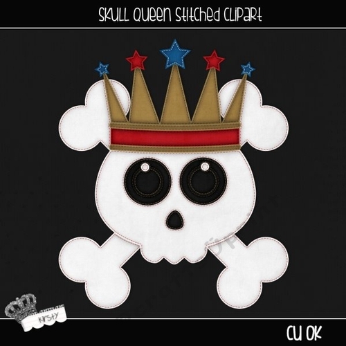 Skull Queen - Stitched Clipart