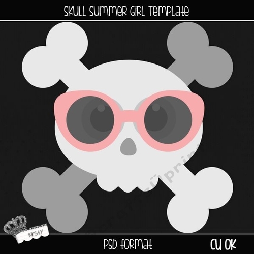 Skull Summer Girl - Template