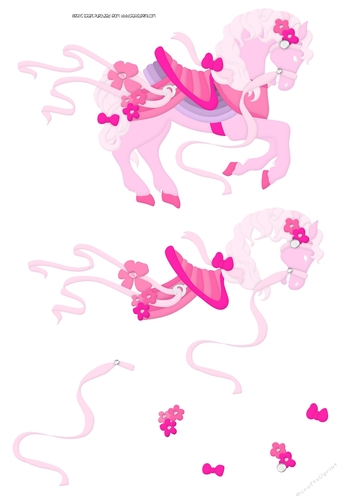 Carousel Horse Baby Girl Decoupage