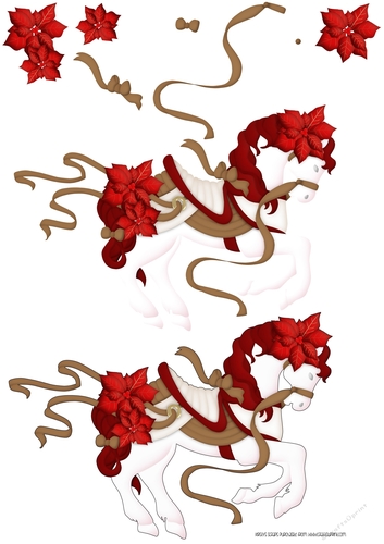 Carousel Horse Christmas Decoupage