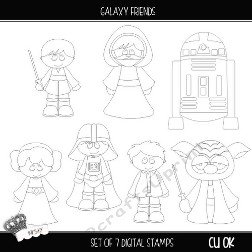 Galaxy Friends - Digital Stamps