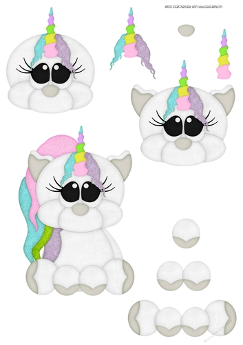 I Love My Unicorn Glitterd - A4 Decoupage