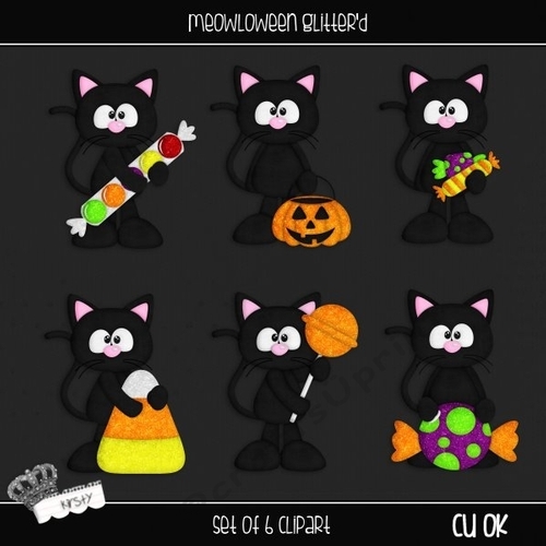 MeowlOween - Clipart Glitterd