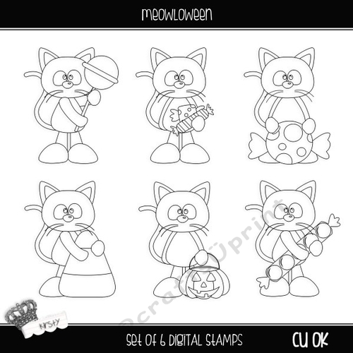 MeowlOween - Digital Stamps