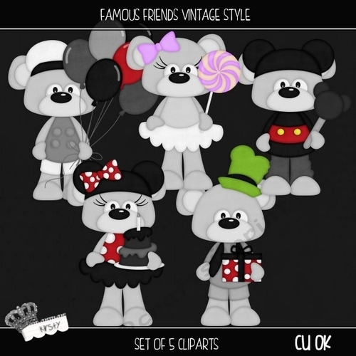 Famous Friends - Clipart Vintage Style