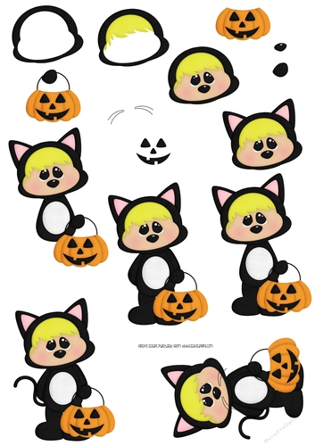 Halloween Chubbie Chops 2 - A4 Decoupage